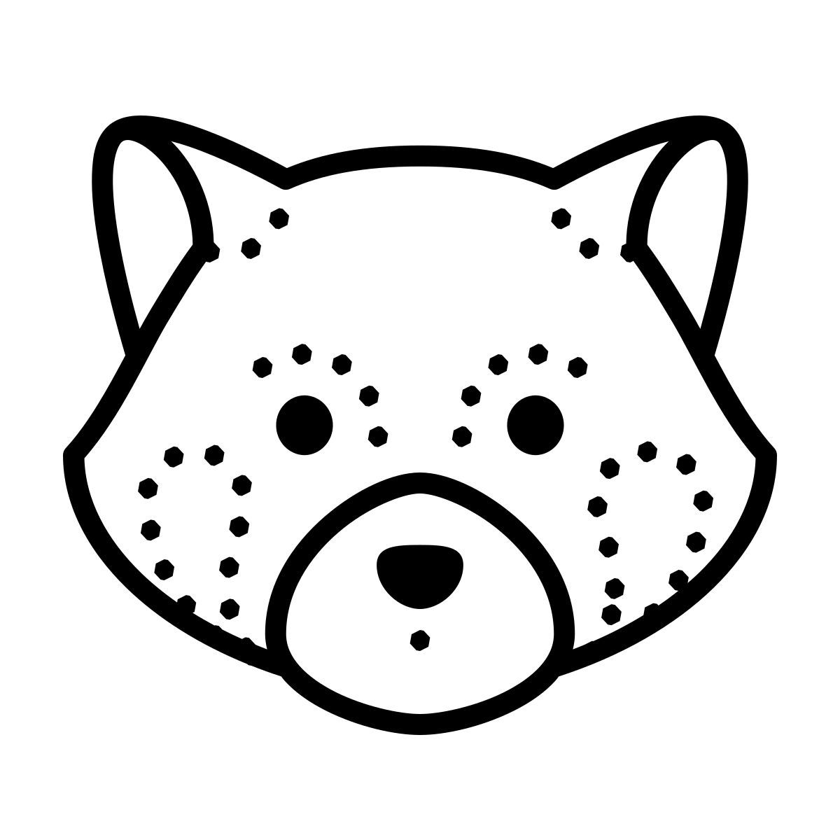dotted style panda rojo icon