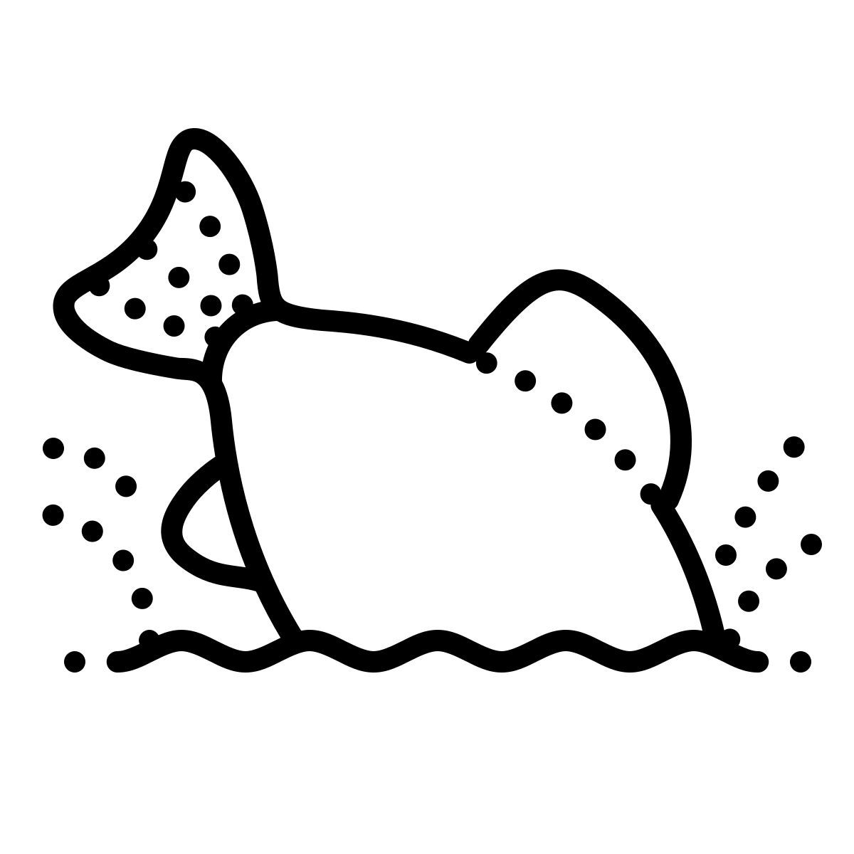 dotted style released fish icon