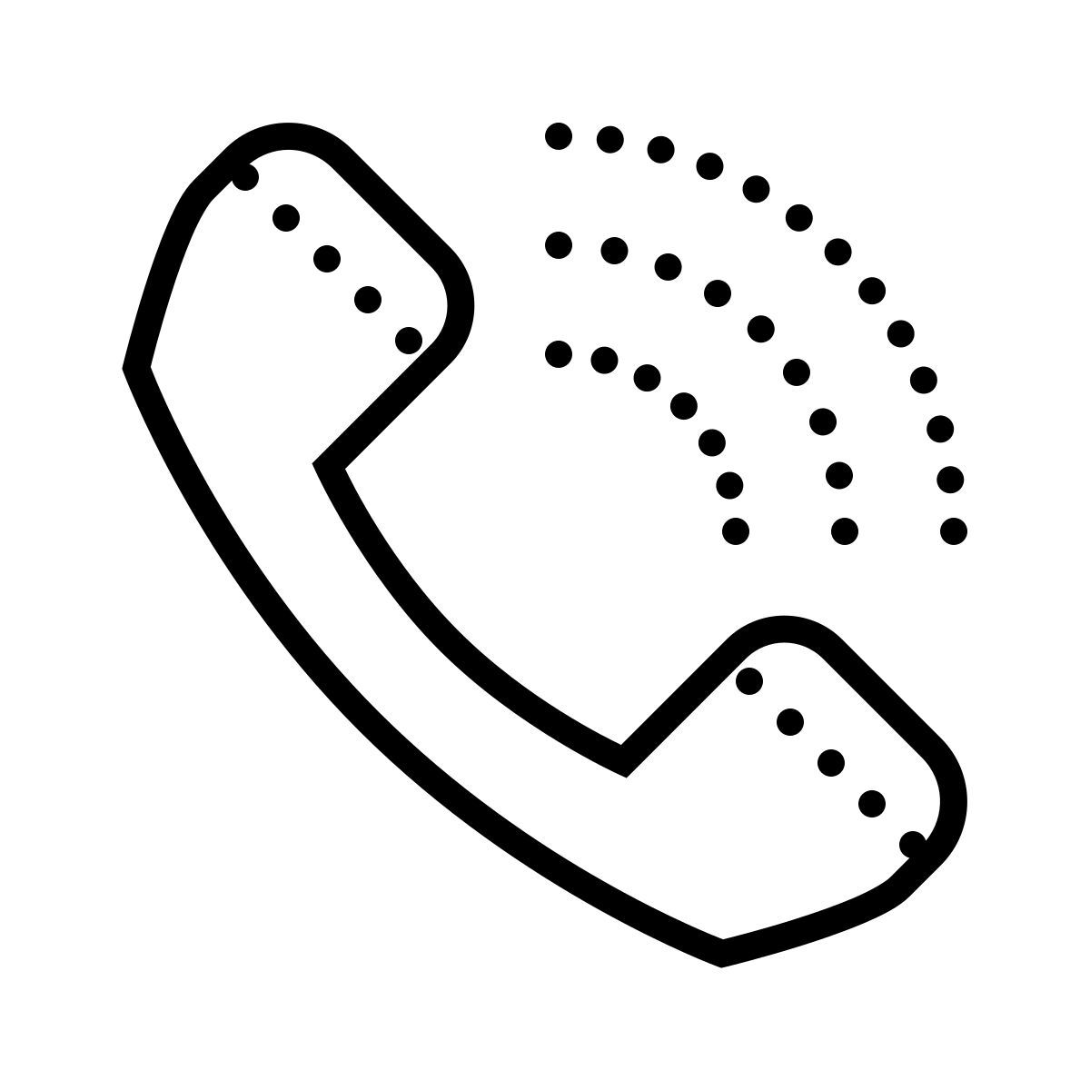 dotted style eingehender anruf icon