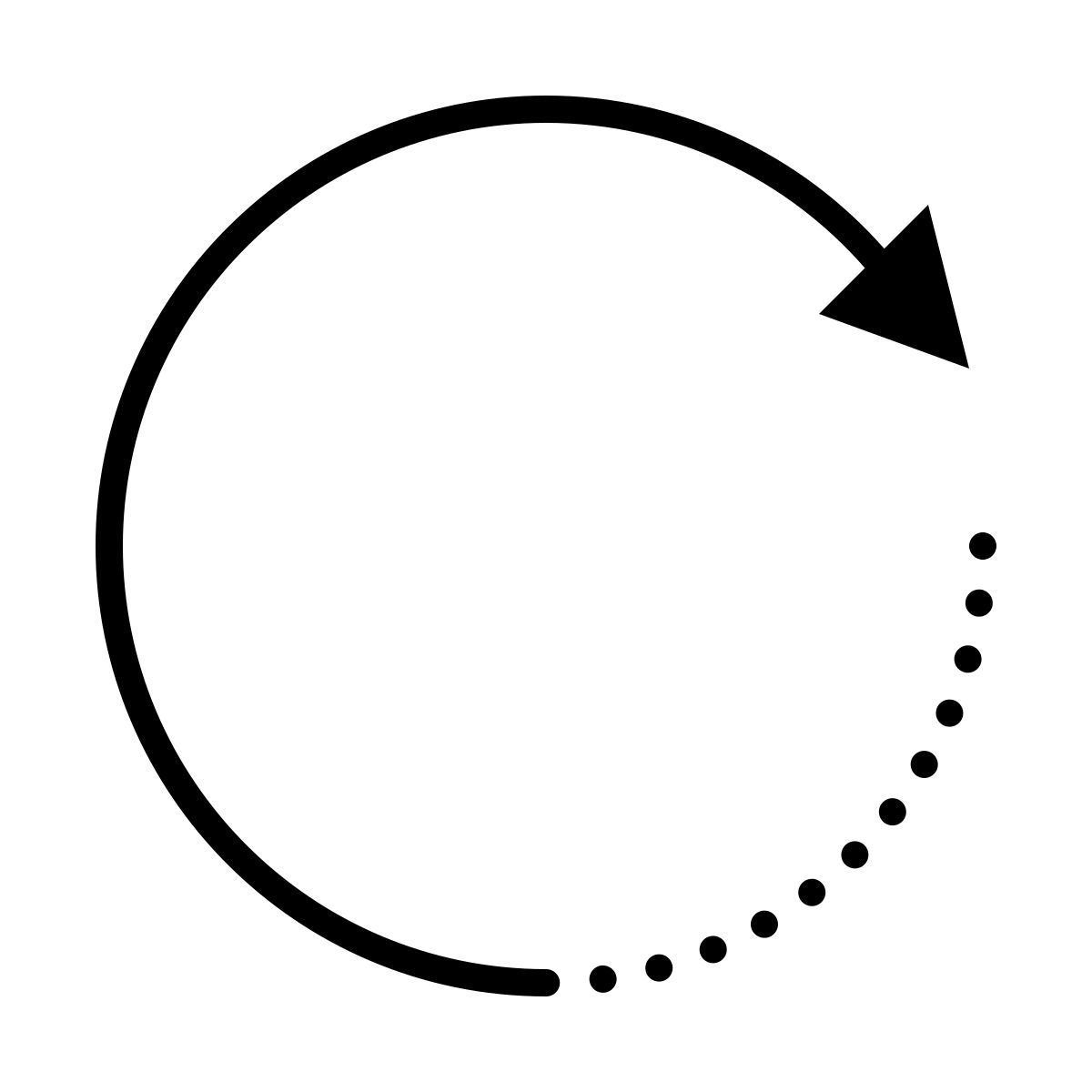 dotted style tourner à droite icon