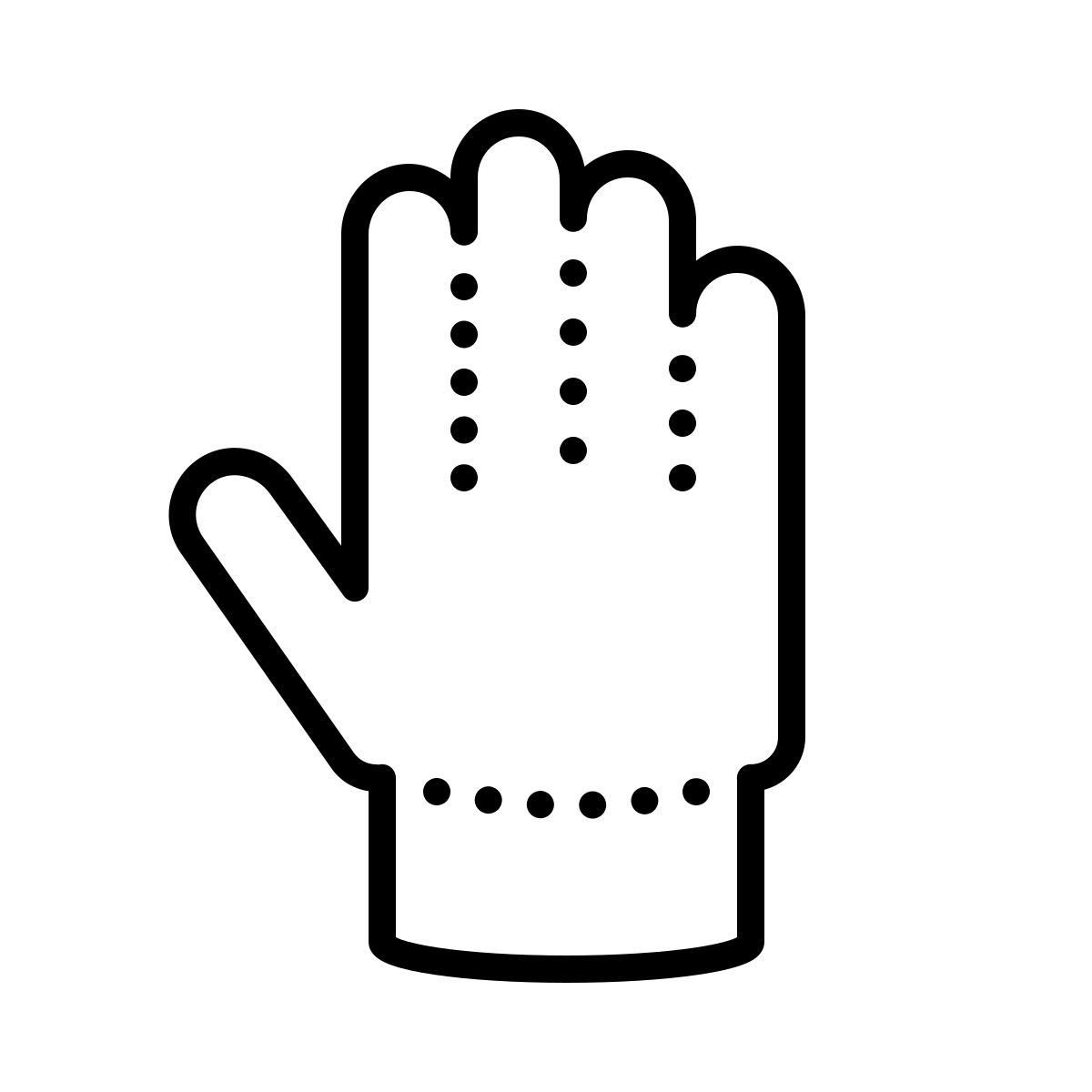 dotted style guanti di gomma icon