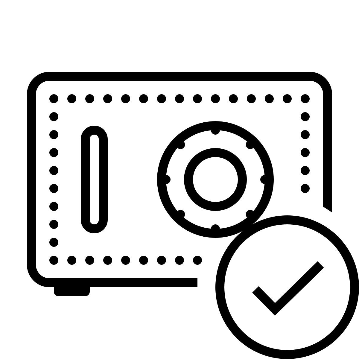 dotted style cassaforte ok icon
