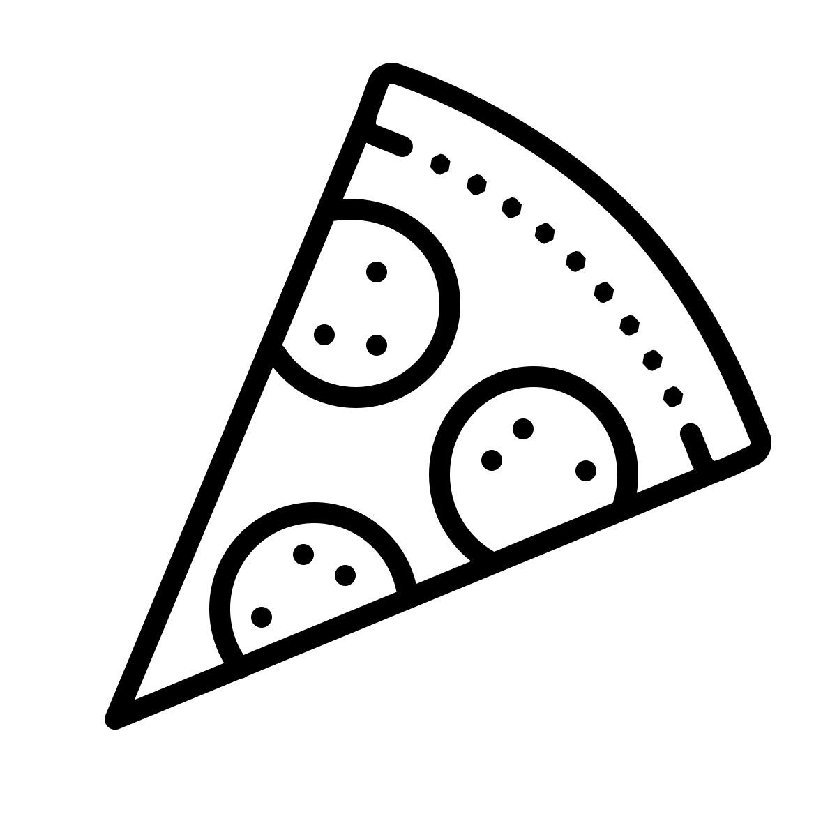 dotted style pizza salami icon