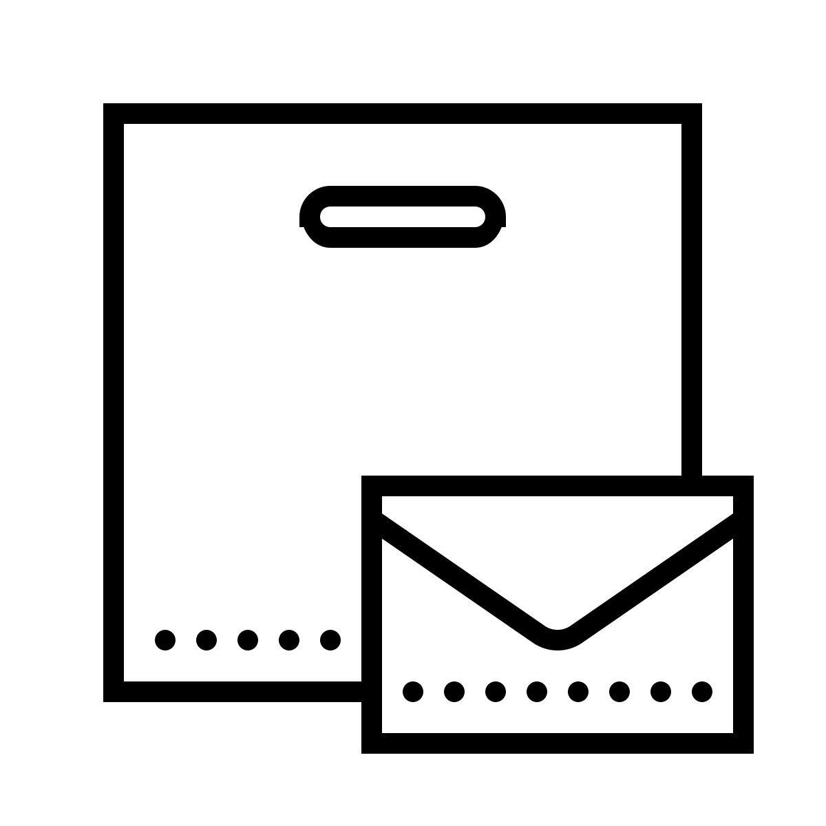 dotted style enviar box icon
