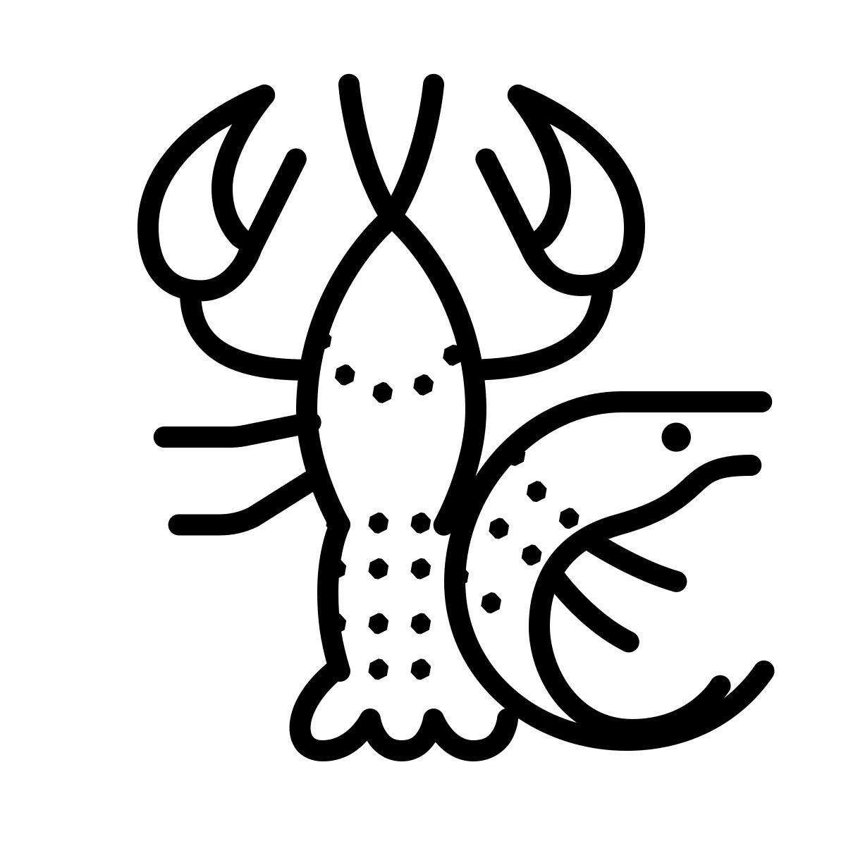 dotted style crevettes et homard icon