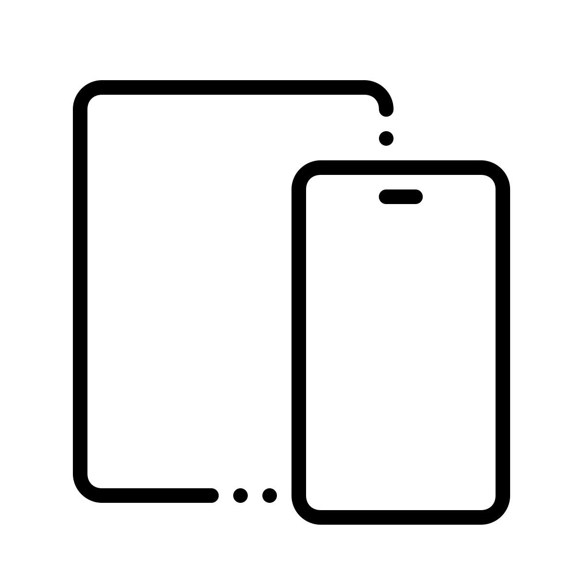 dotted style smartphone tablet icon