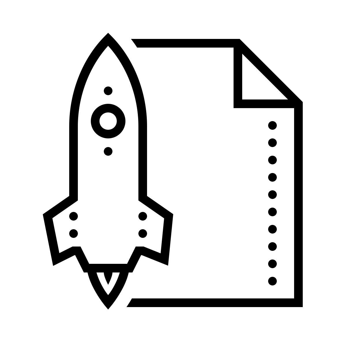 dotted style spaceship launch documentation icon