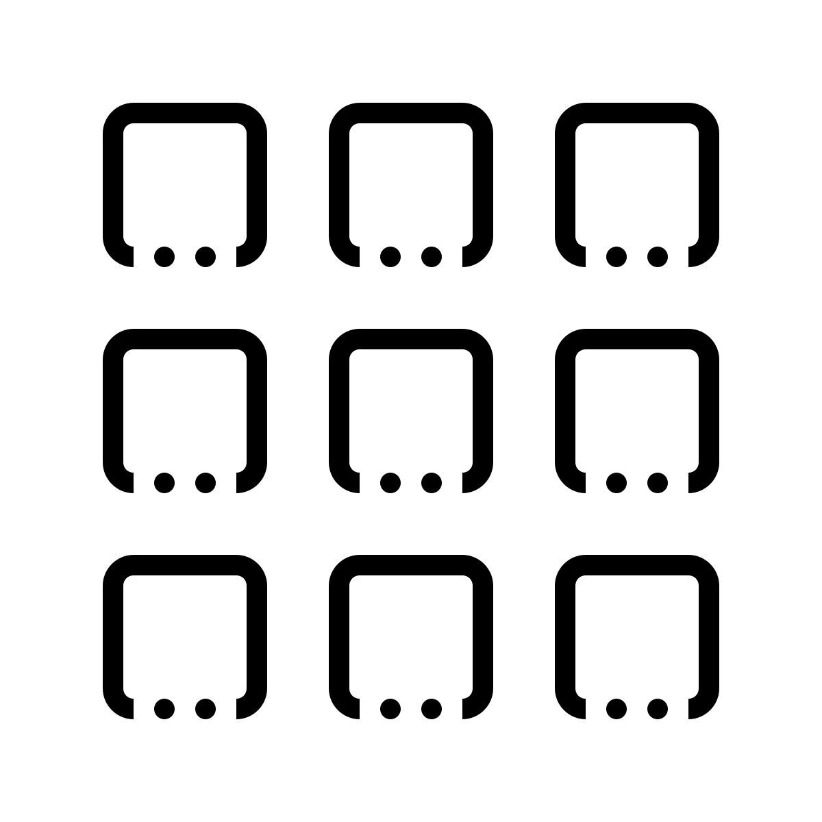 dotted style squared menu icon
