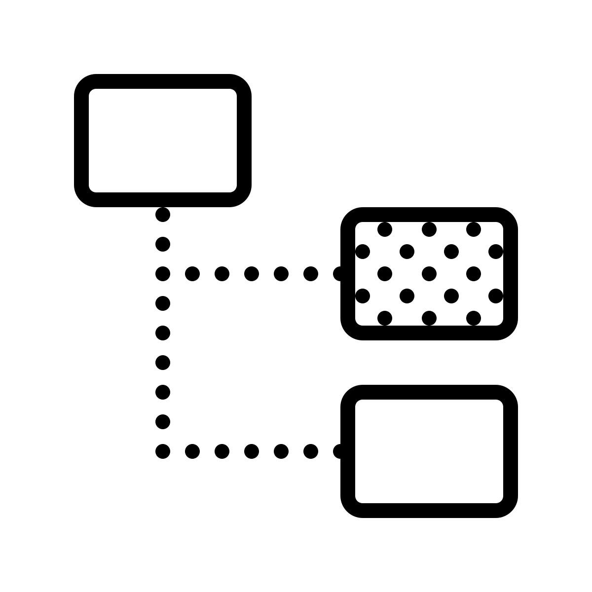 dotted style 堆积的组织结构图突出显示第一个节点 icon