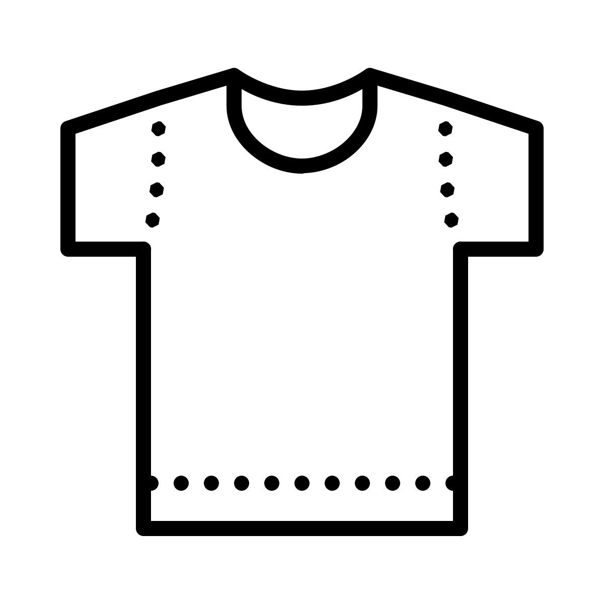dotted style t shirt icon