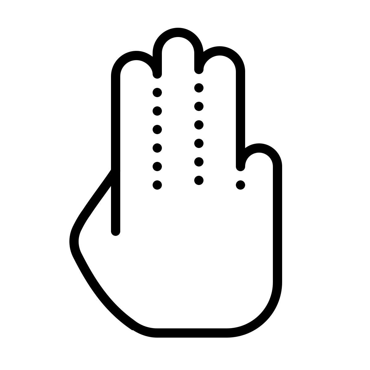dotted style three fingers icon