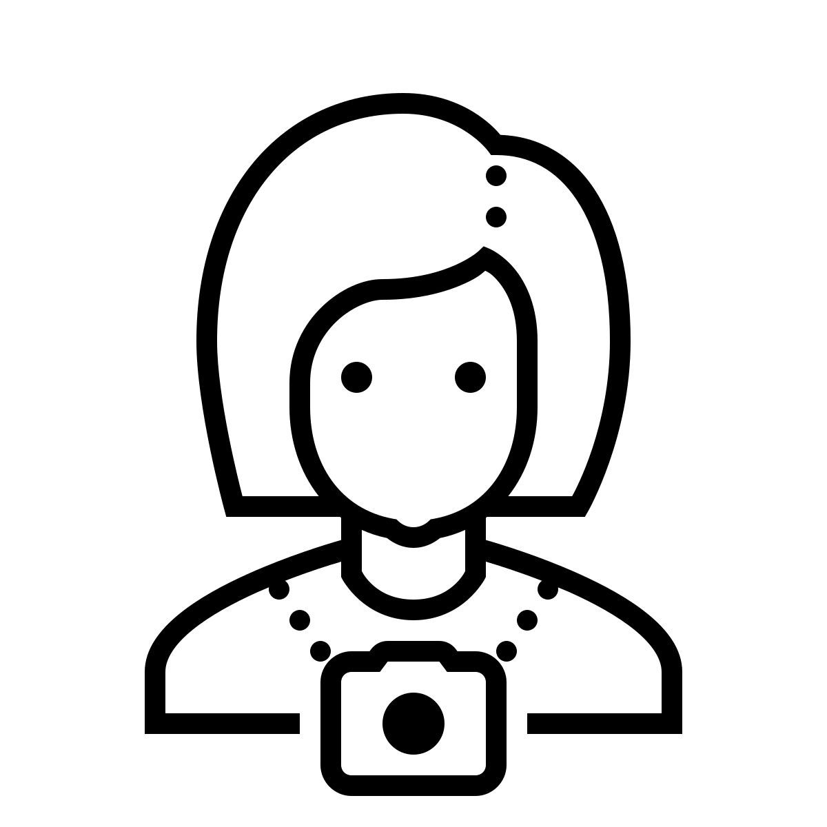 dotted style turista mujer icon