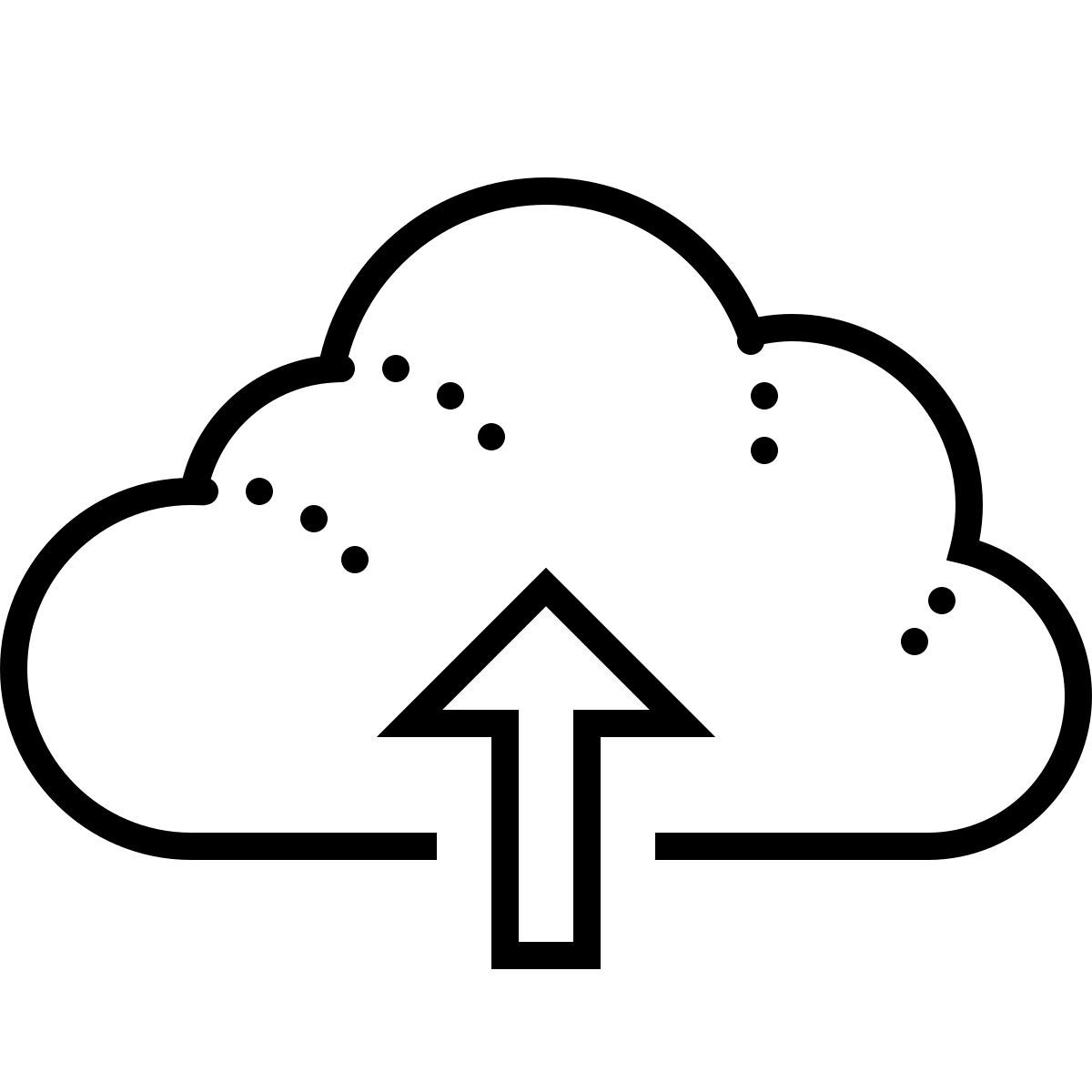 dotted style upload to the cloud icon
