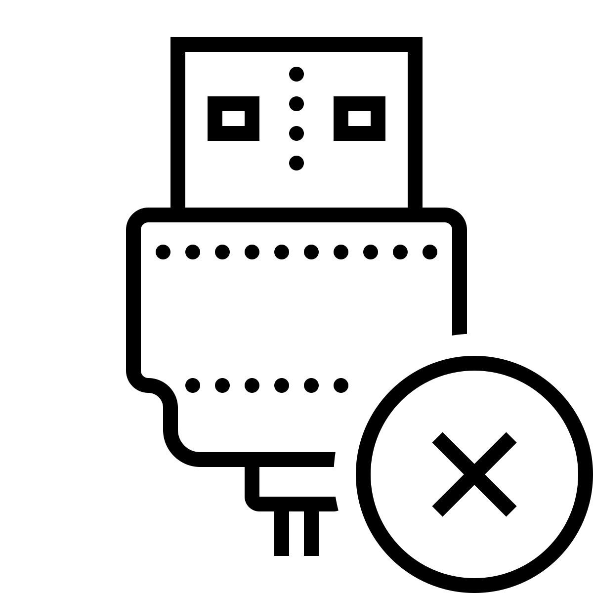 dotted style usb 연결 해제 icon