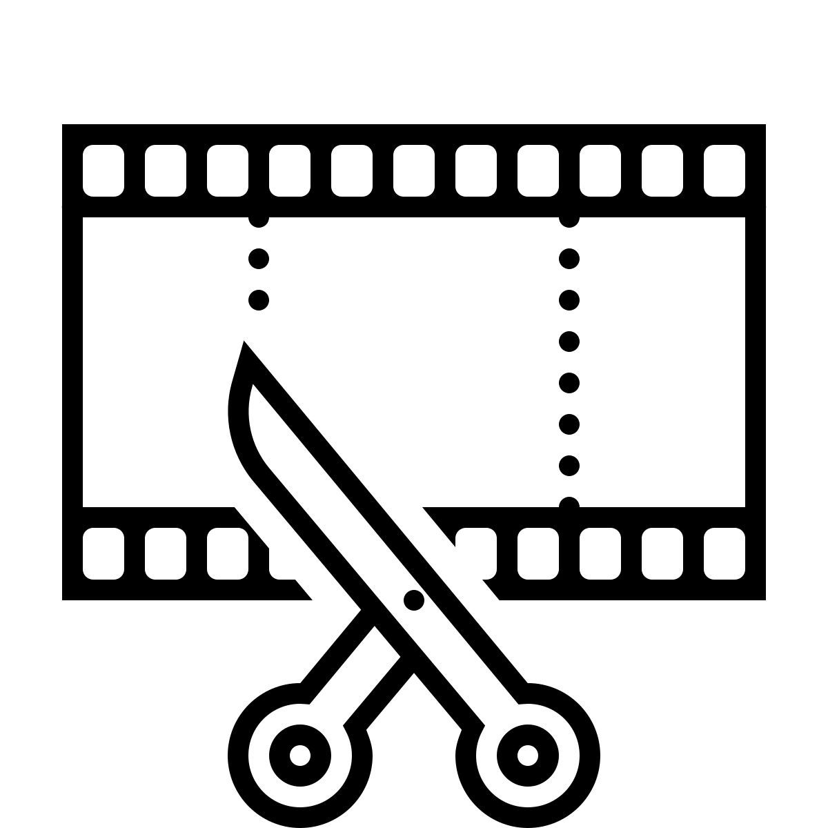 dotted style recorte de vídeo icon