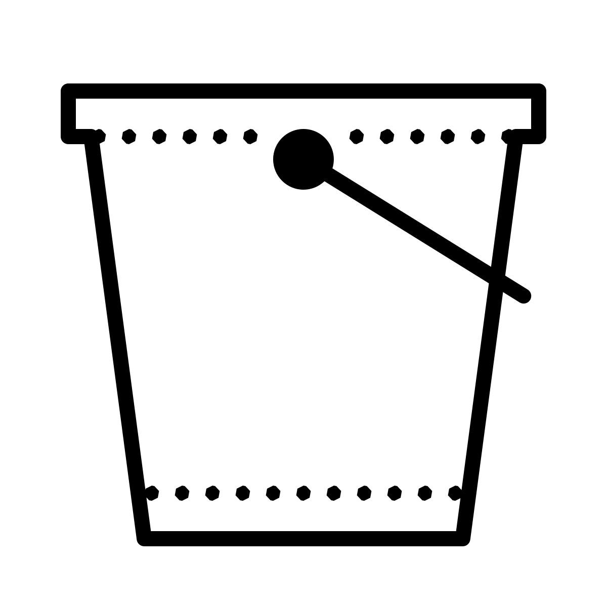 dotted style secchio d&#39;acqua icon