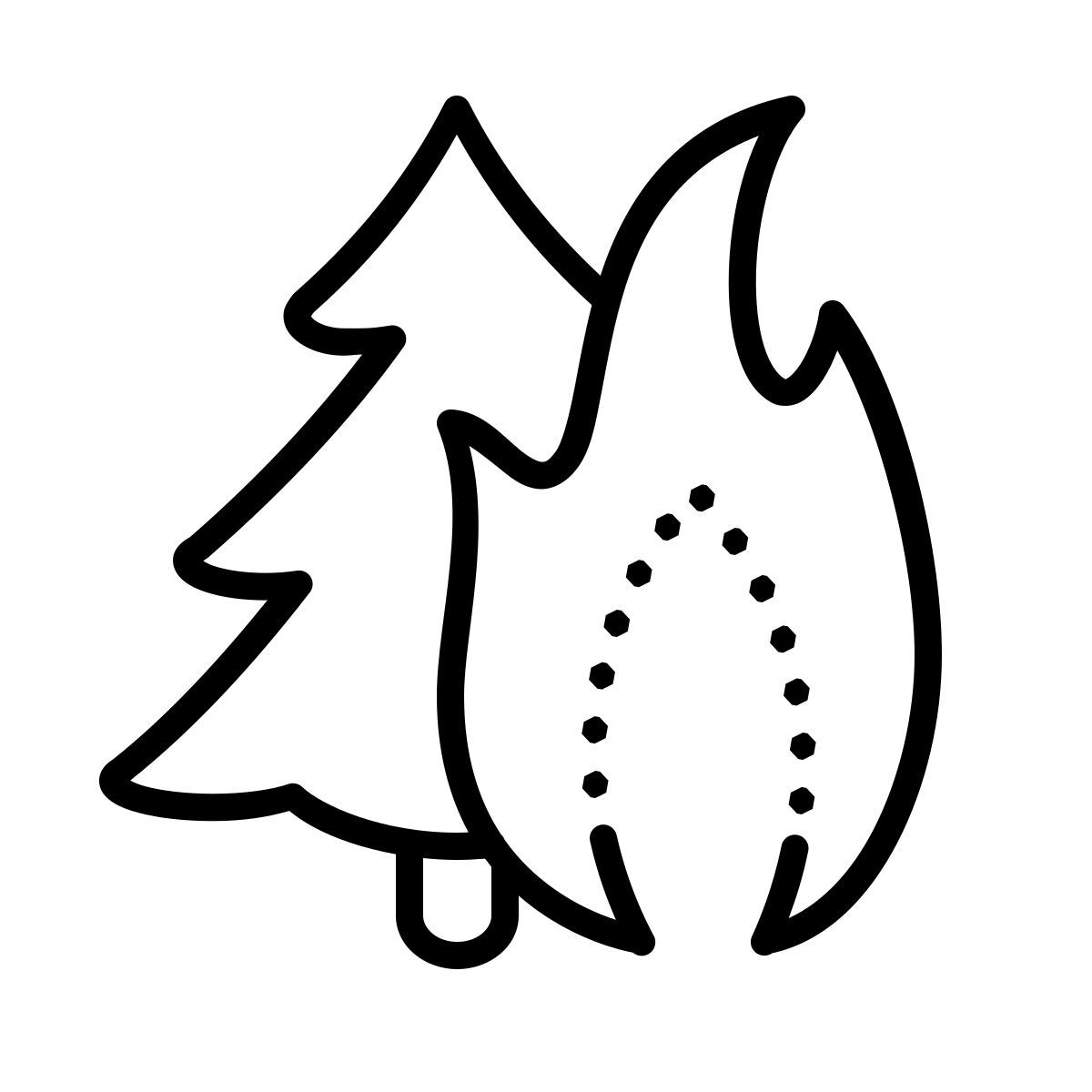 dotted style incendio forestal icon