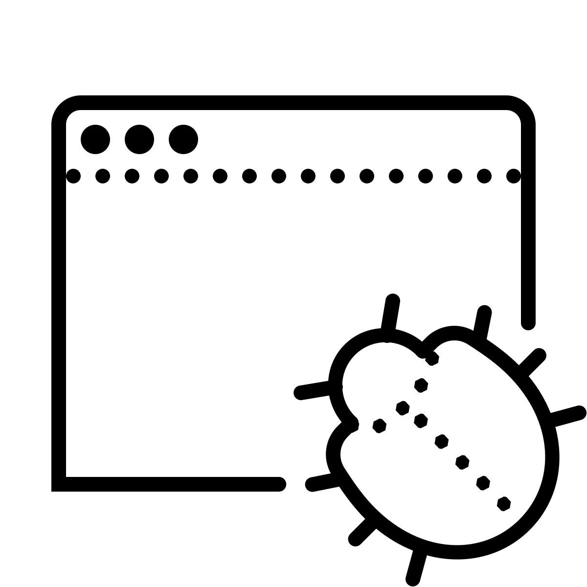 dotted style bug de fenêtre icon