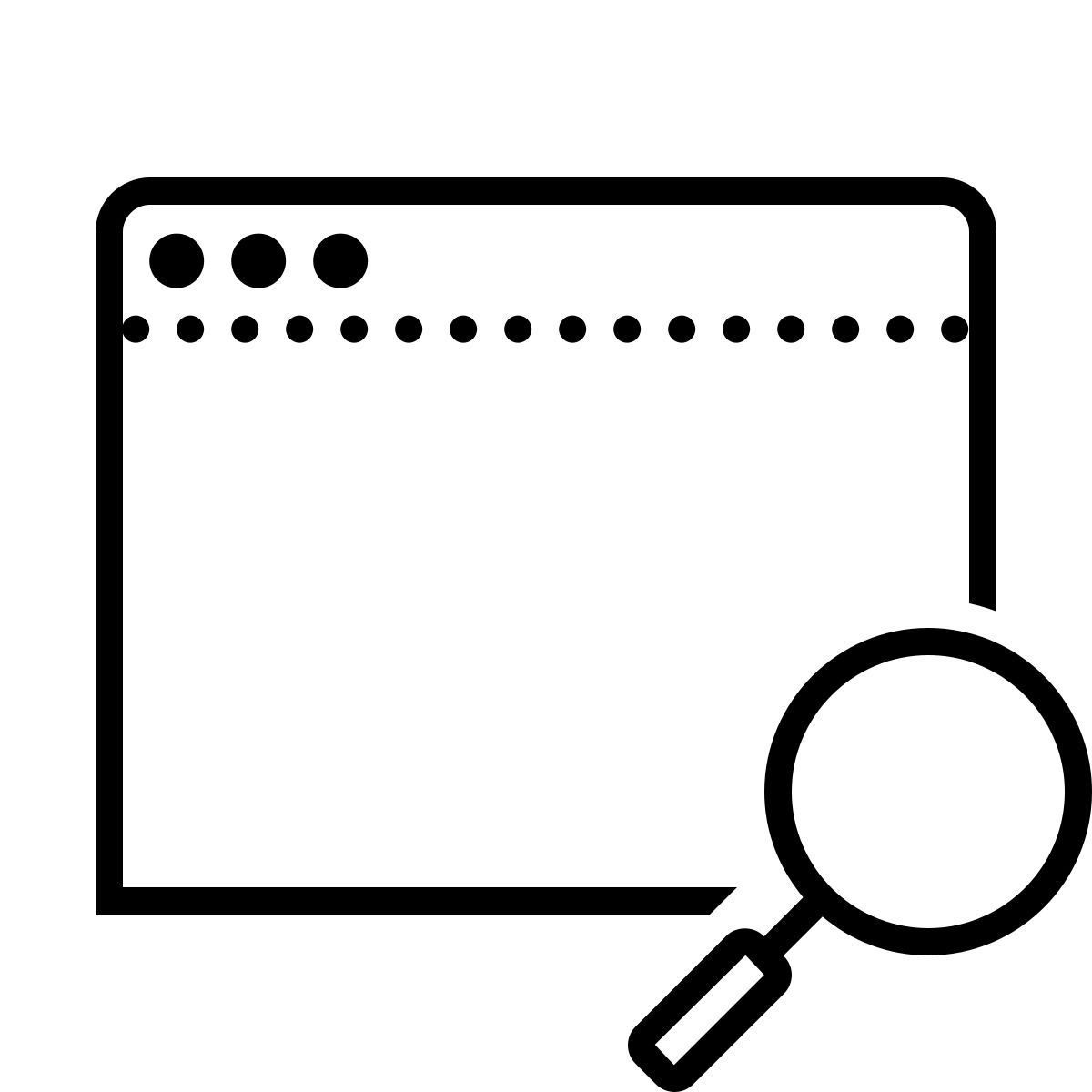 dotted style window search icon