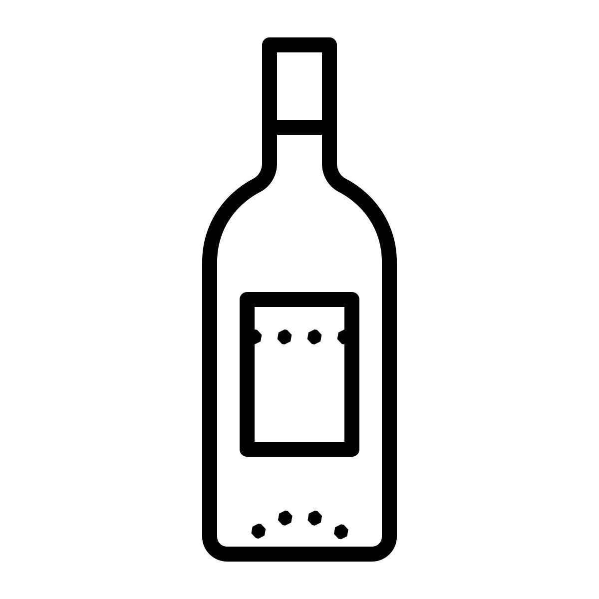dotted style wine bottle icon