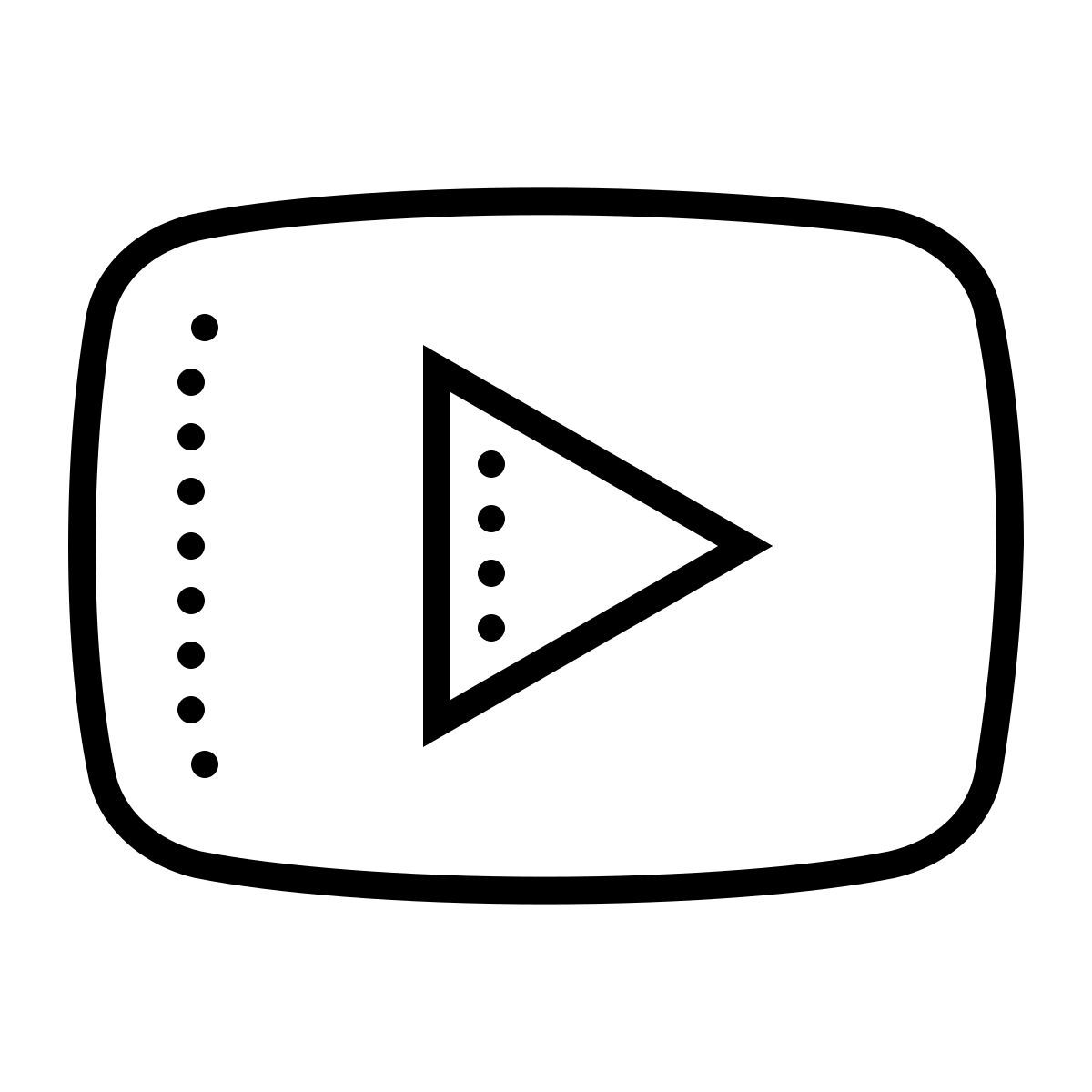 dotted style lecture de youtube icon