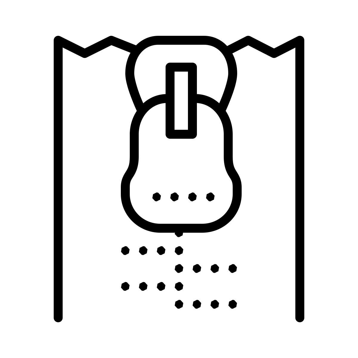 dotted style reißverschluss icon