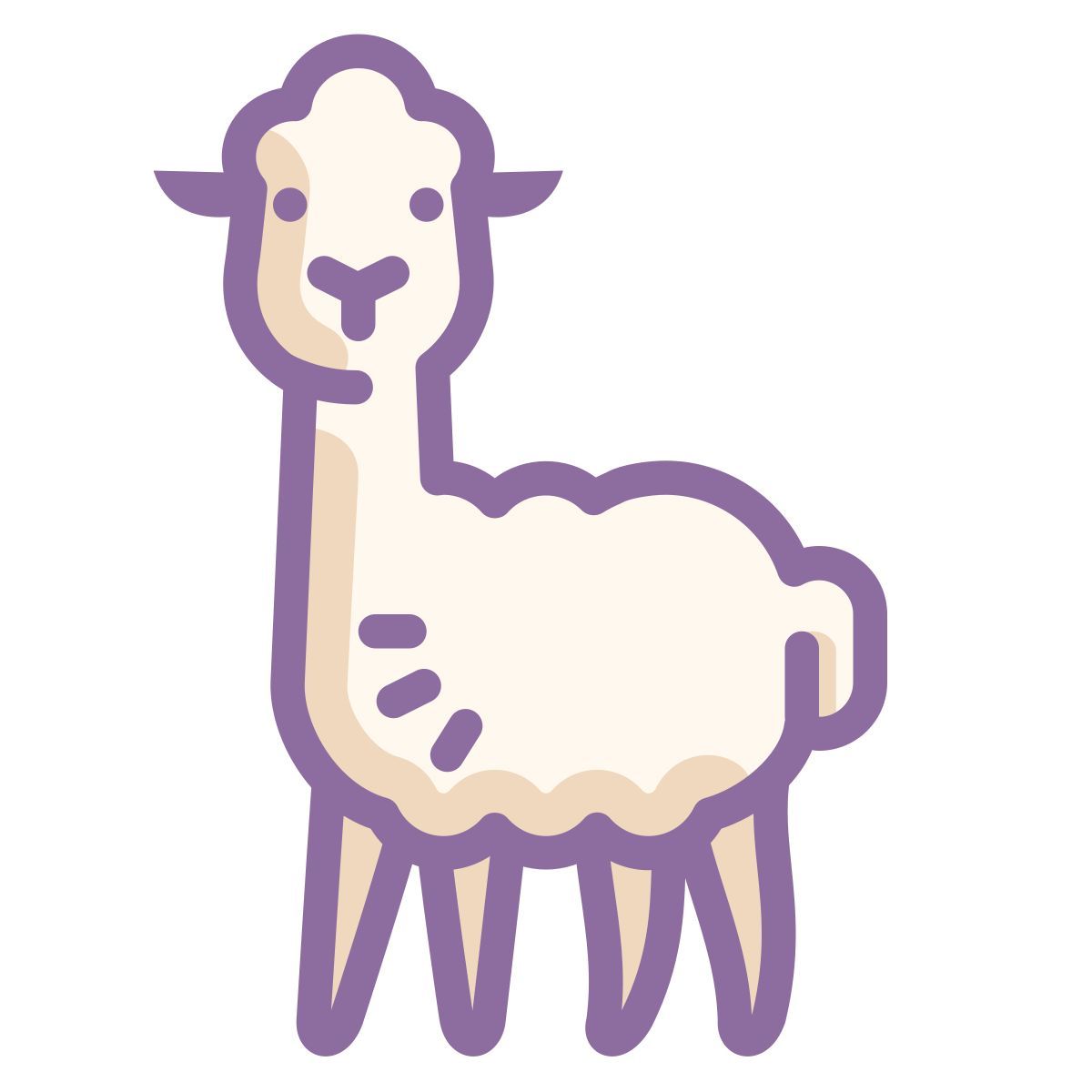 cute color style alpaca icon