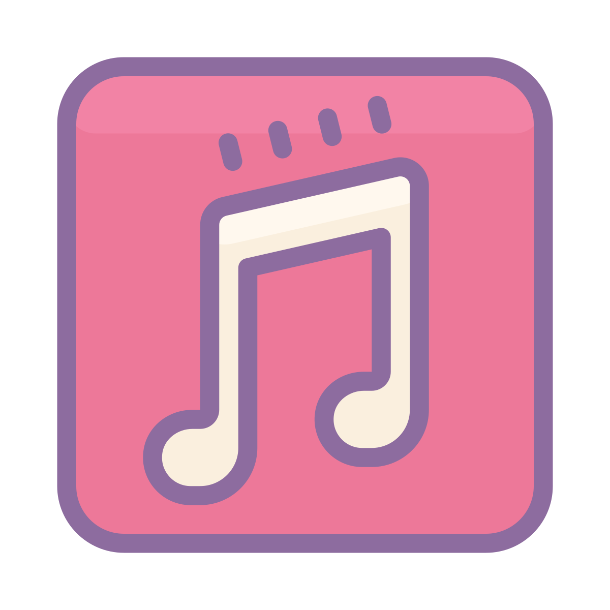 cute color style apple music icon