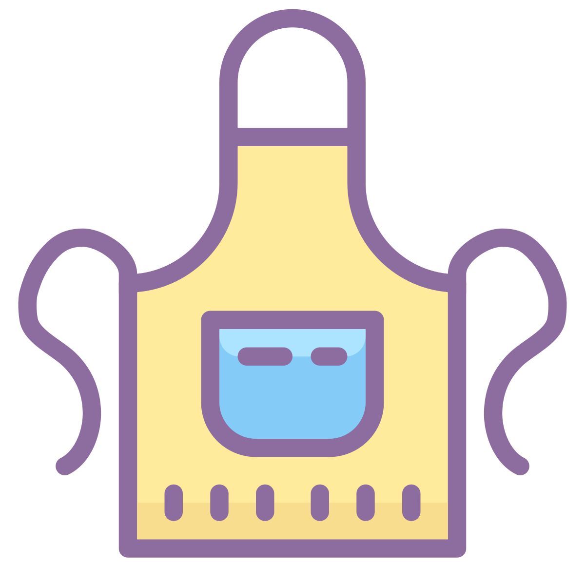 cute color style grembiule icon