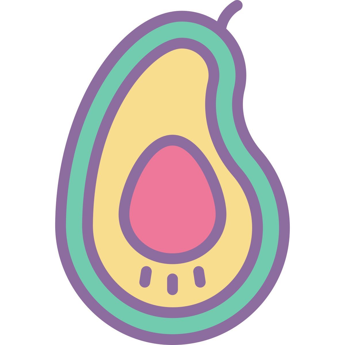 cute color style avocat icon
