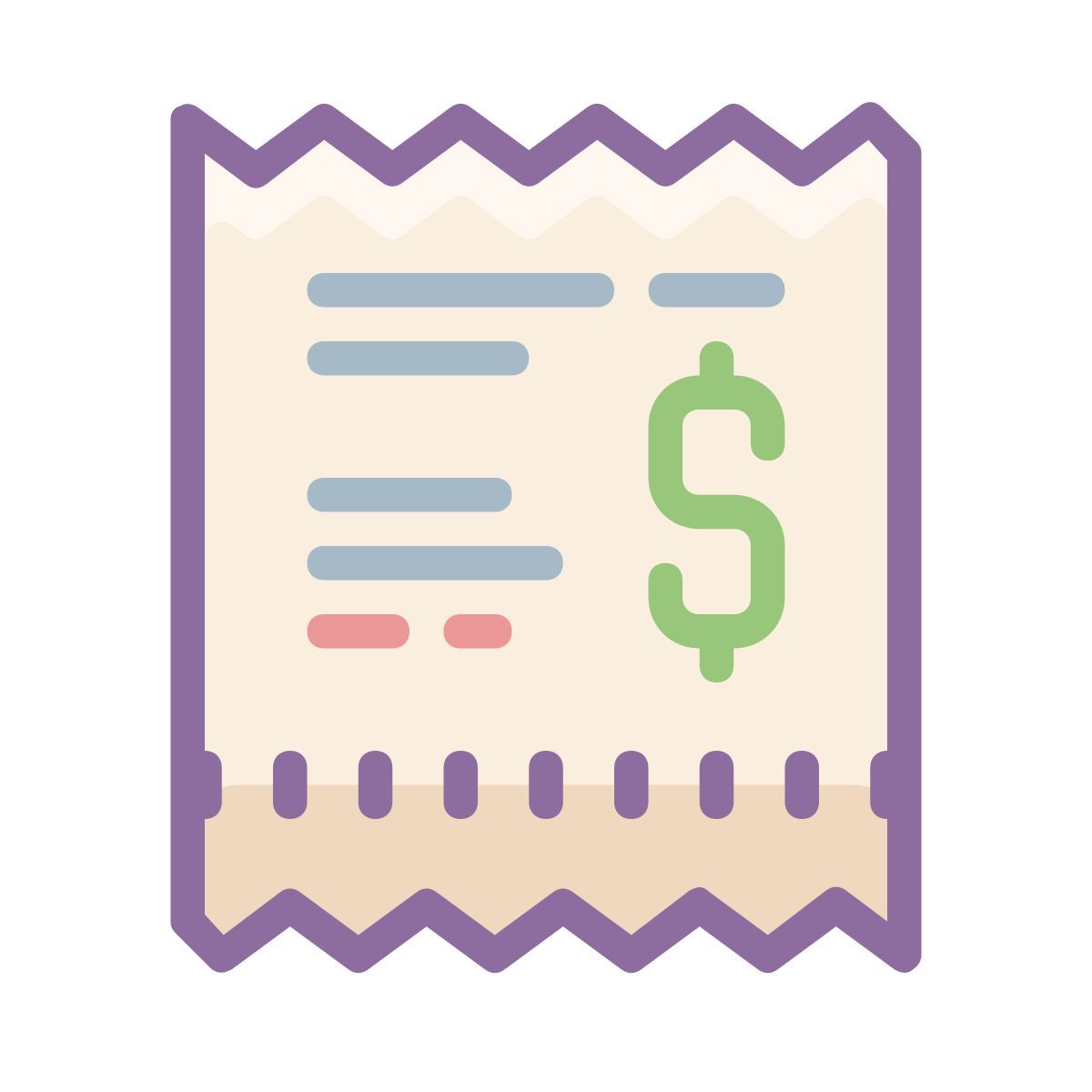 cute color style ricevuta icon