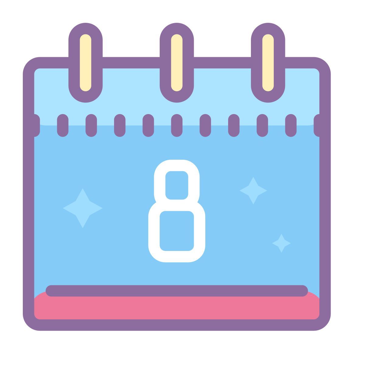 cute color style calendario 8 icon