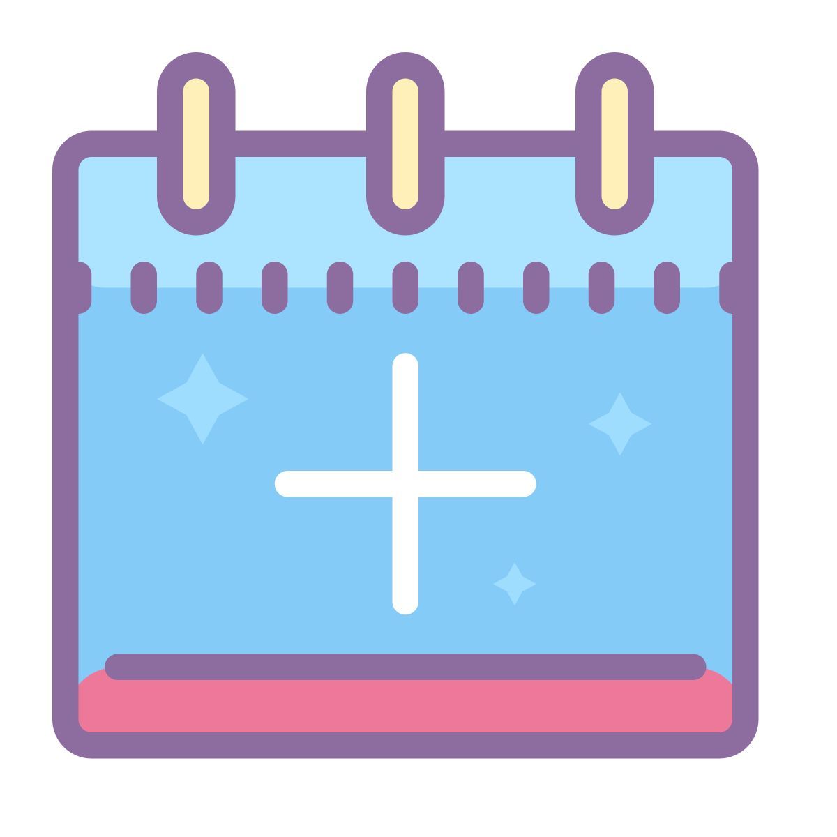 cute color style calendar plus icon