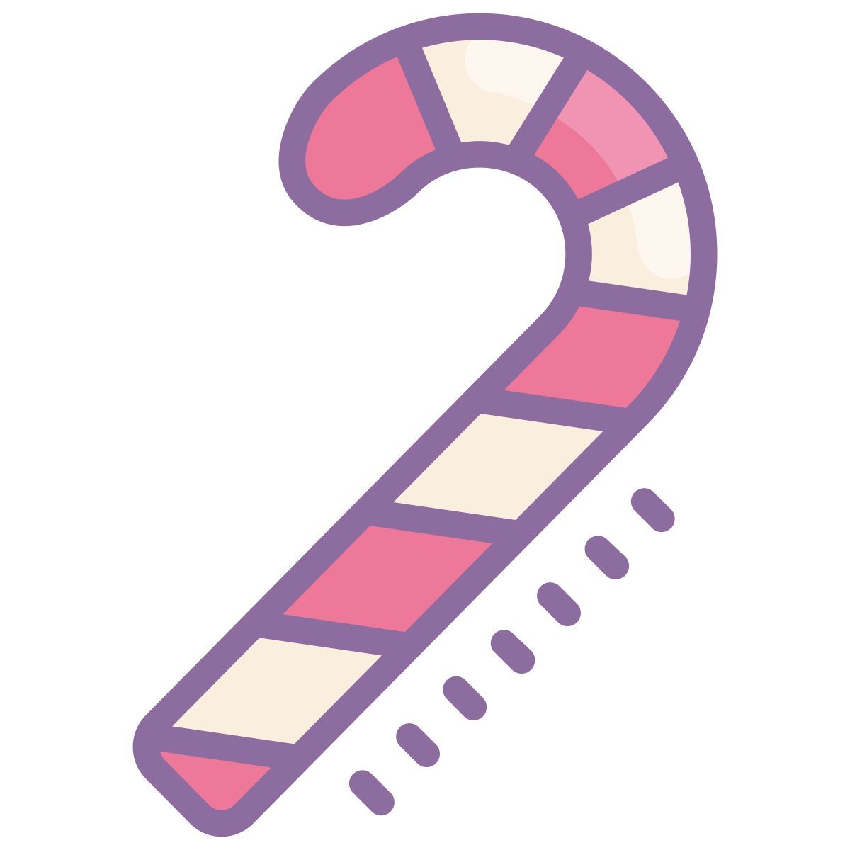 cute color style 糖果手杖 icon