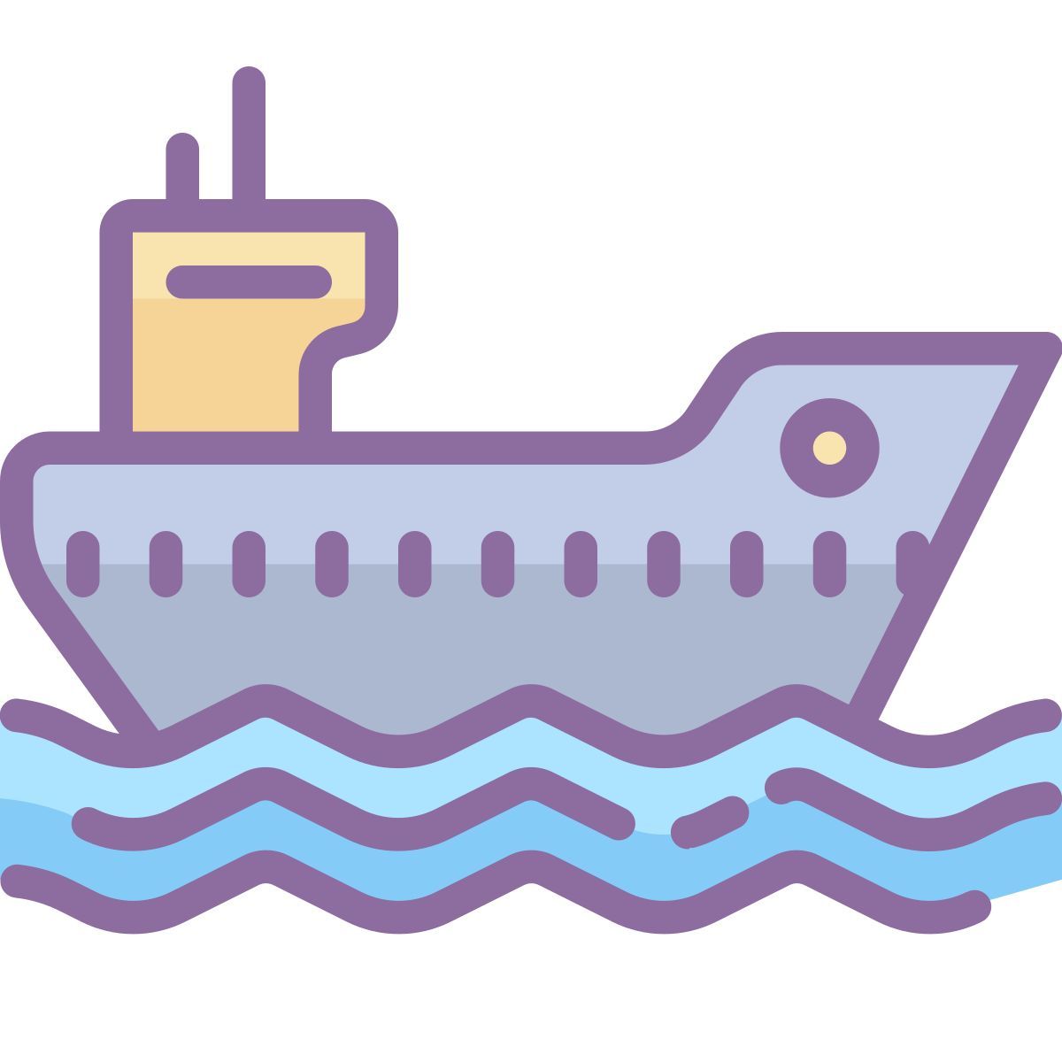 cute color style nave da carico icon