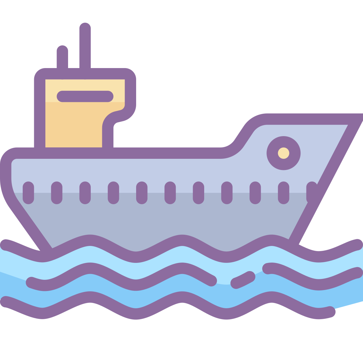 cute color style cargo ship  v2 icon