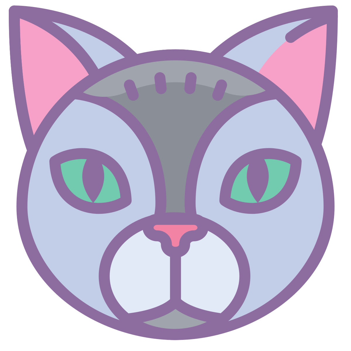 cute color style cat head  v2 icon