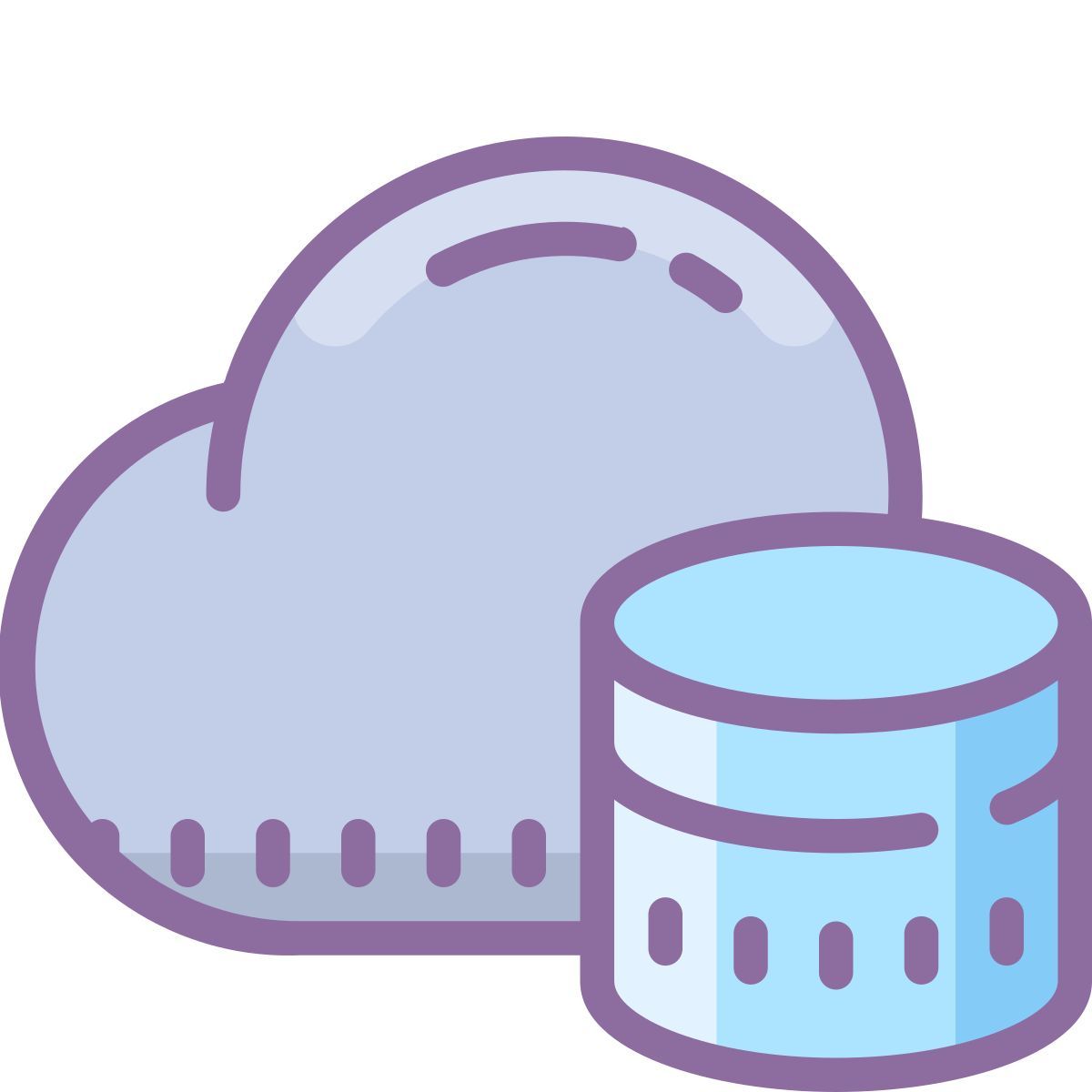 cute color style cloud database icon