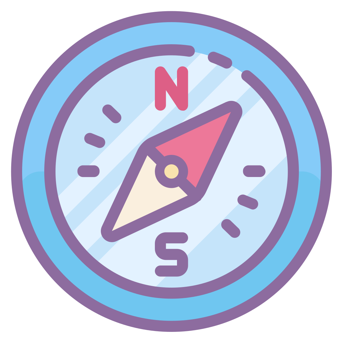 cute color style compass  v2 icon