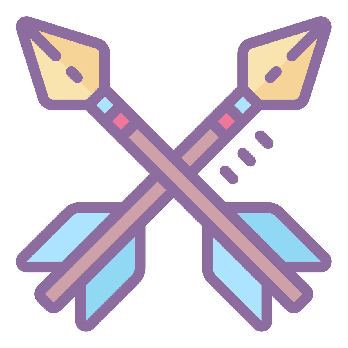 cute color style flecha cruzada icon