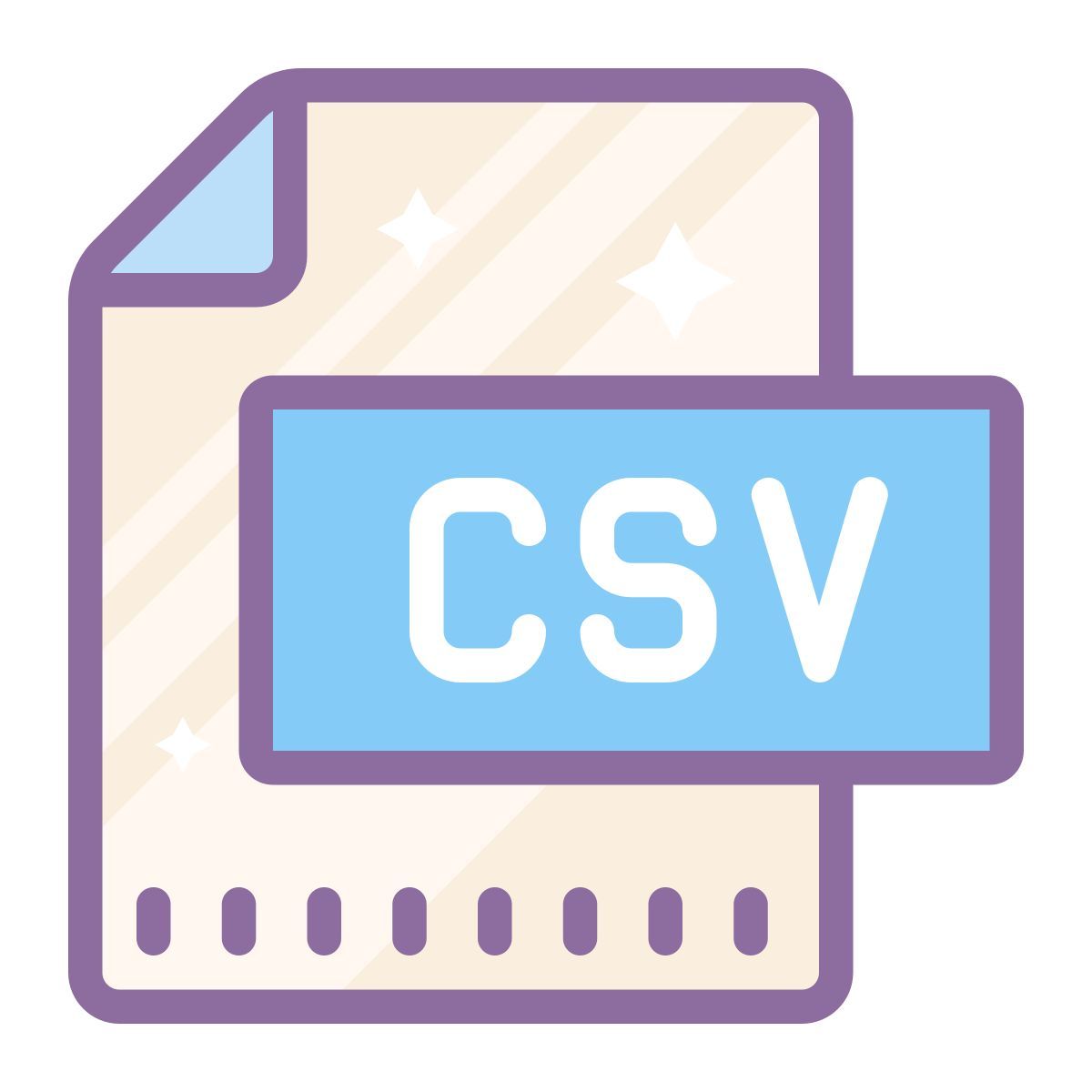 cute color style csv icon