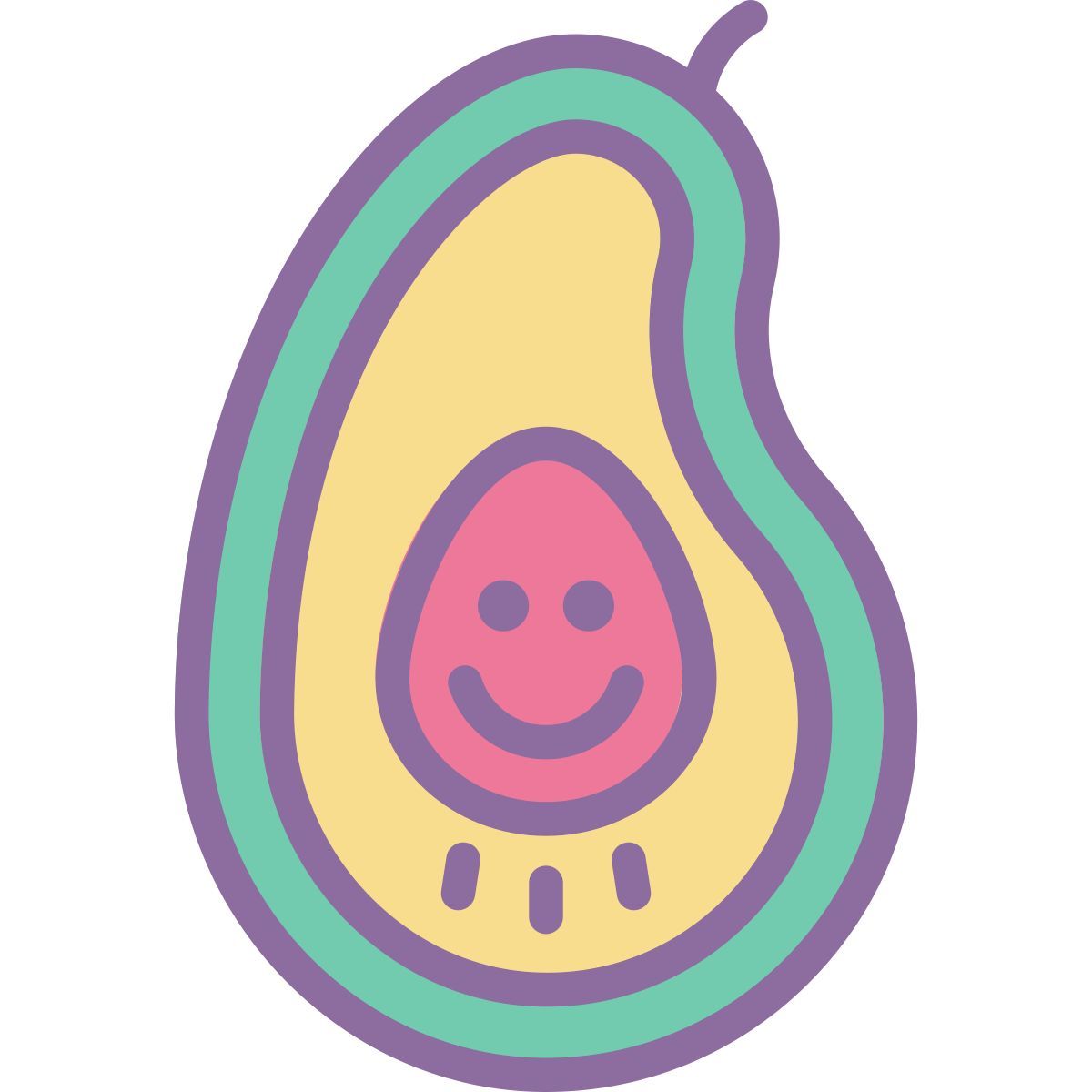 cute color style cute avocado icon