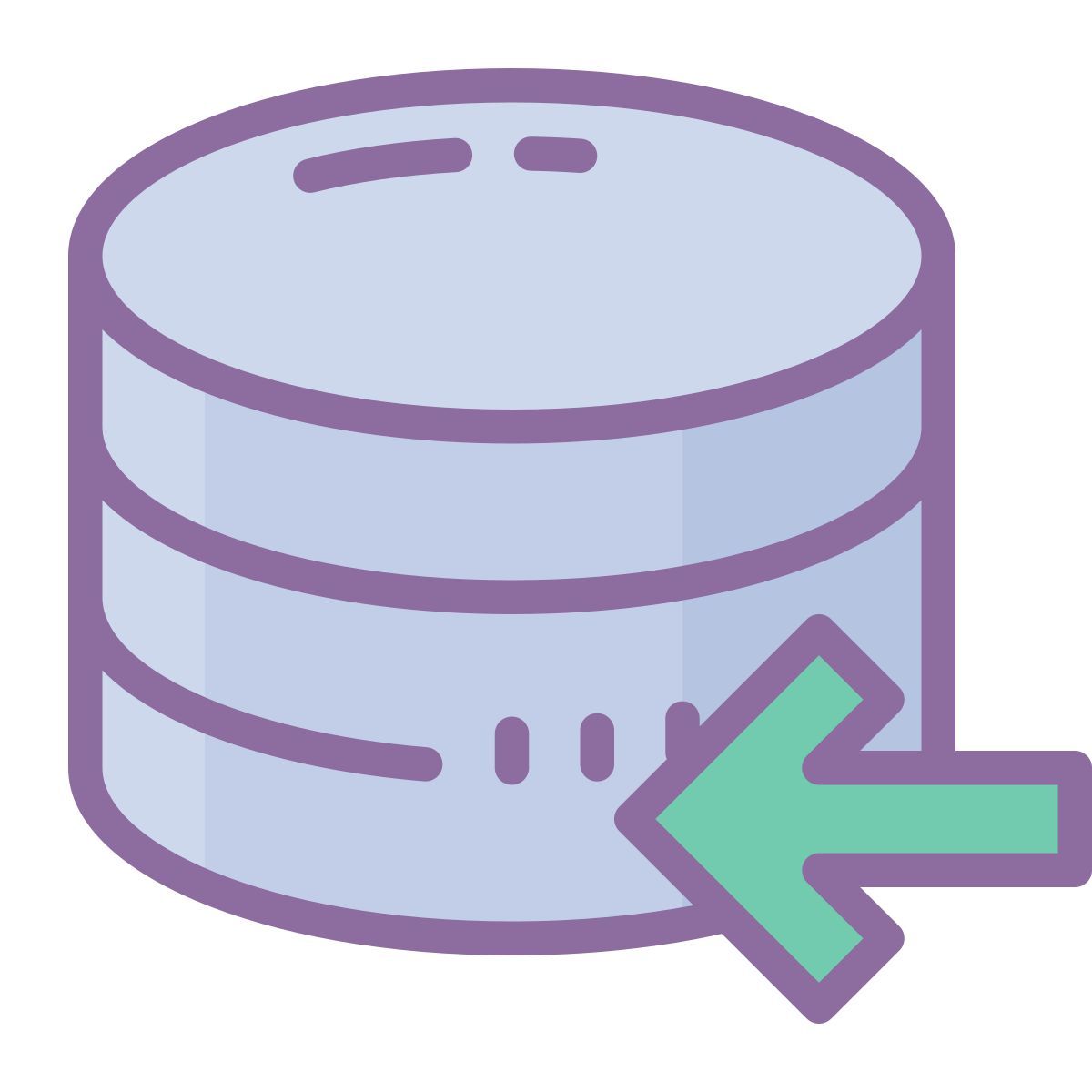 cute color style importação de banco de dados icon