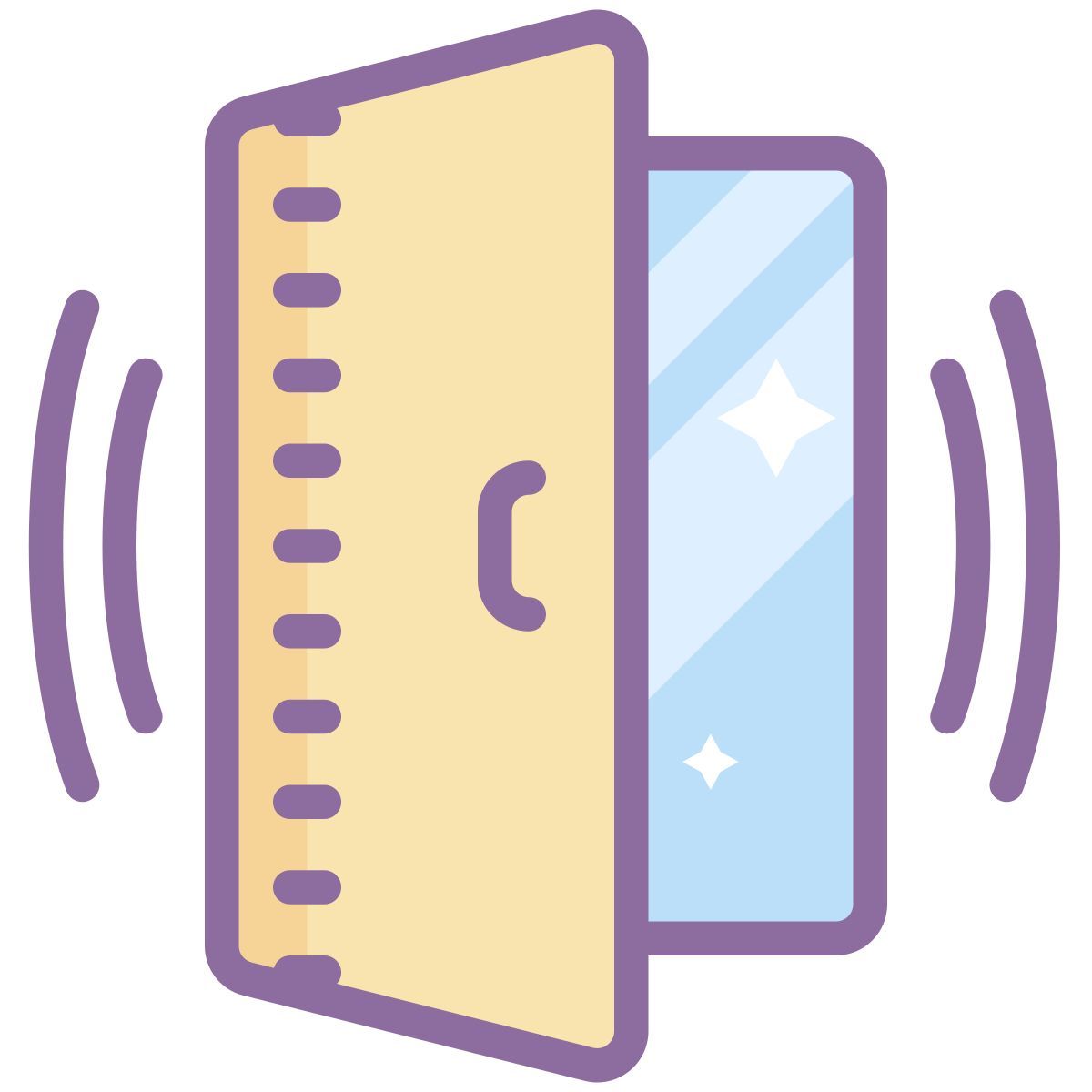 cute color style sensore porta allarmato icon