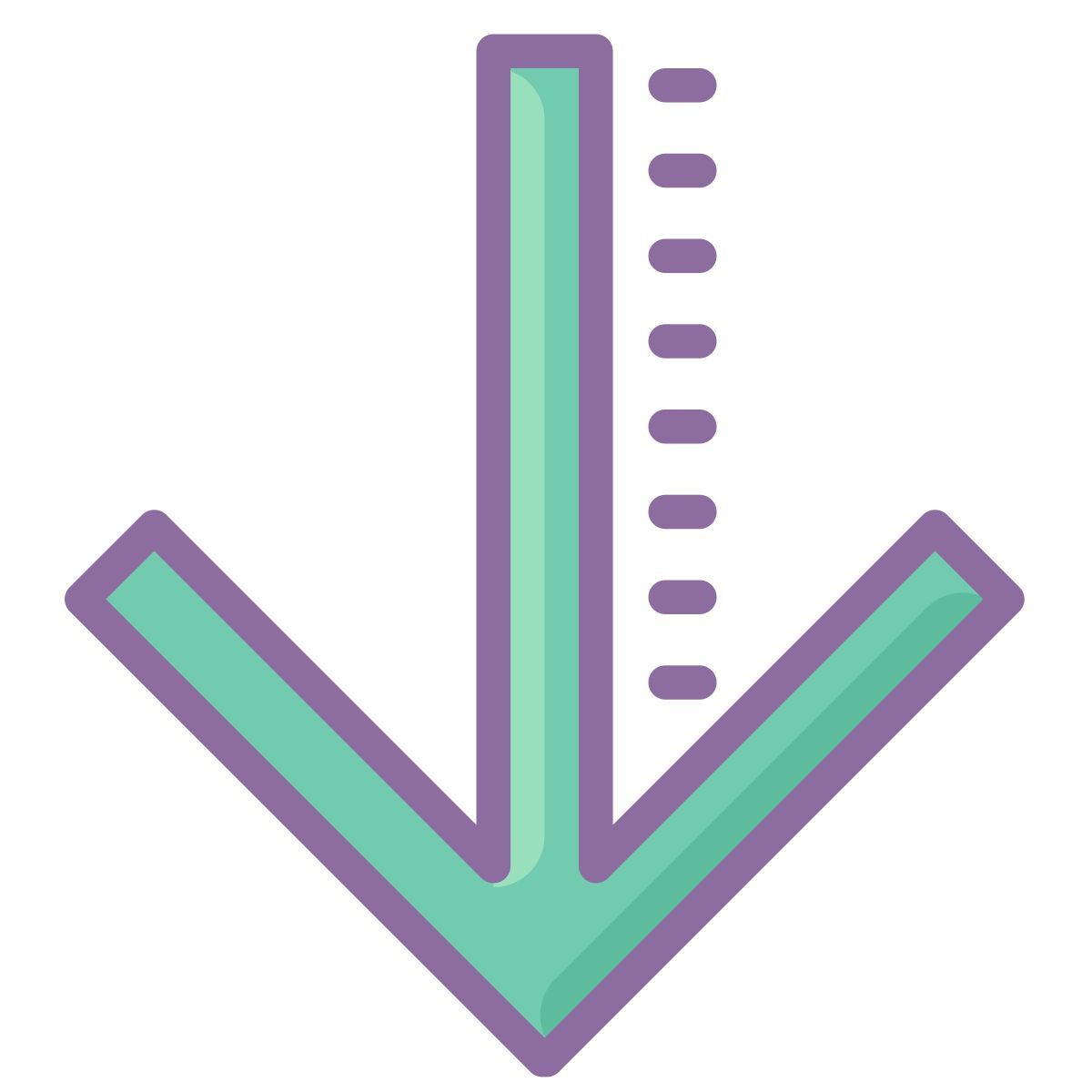 cute color style 向下 icon