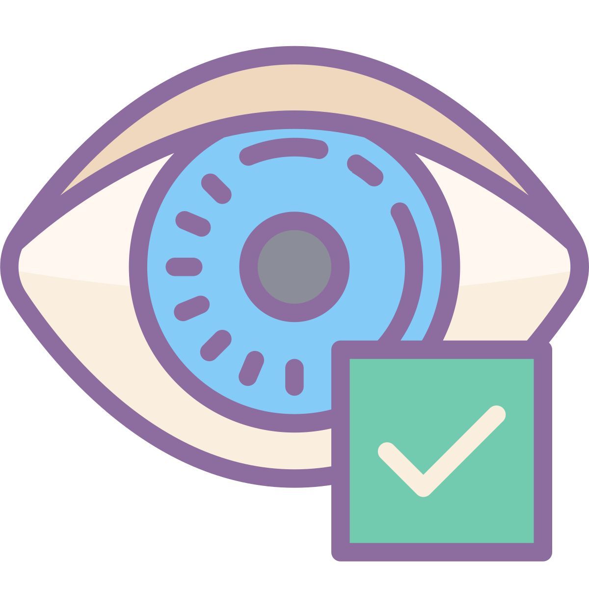 cute color style augenscheinlich überprüft icon