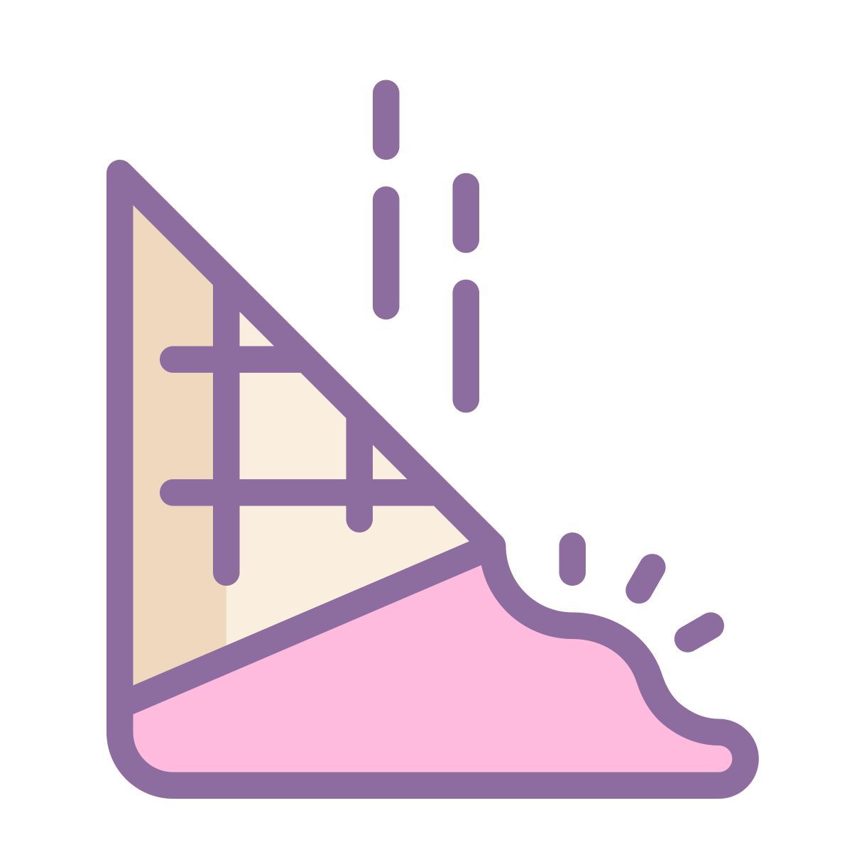cute color style cone de sorvete caído icon