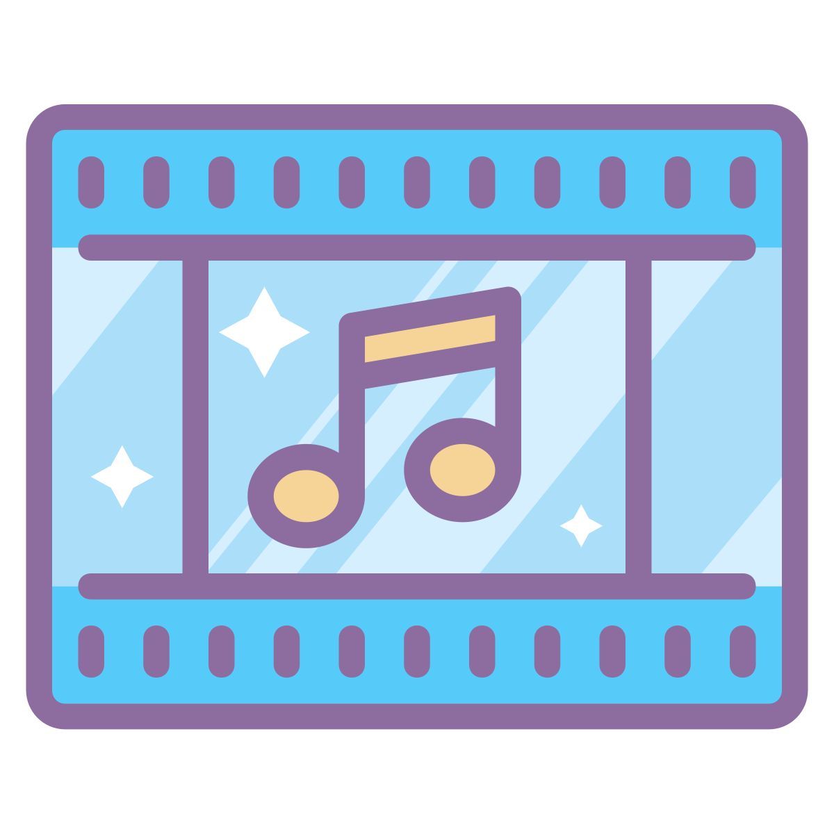 cute color style 영화 사운드 트랙 icon