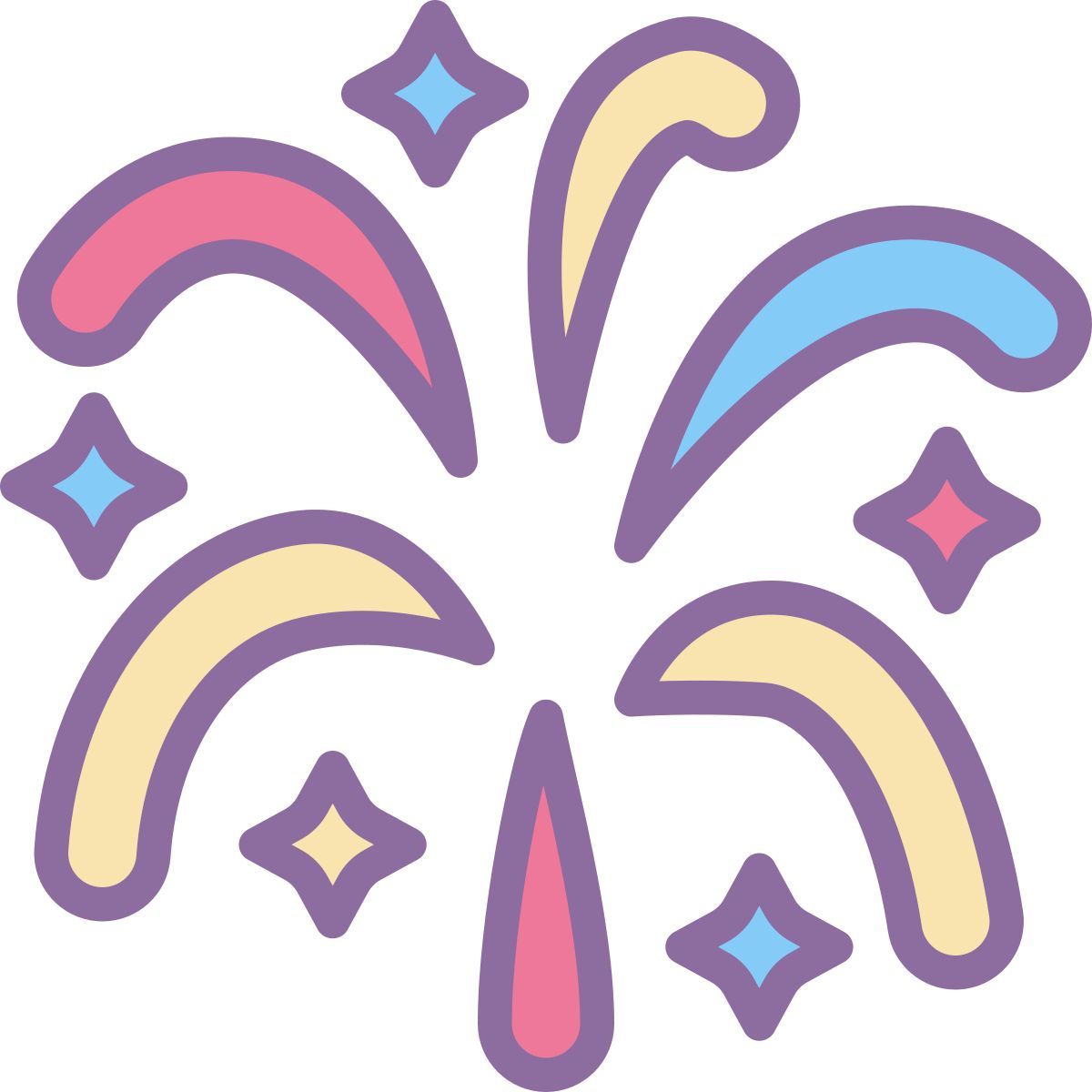 cute color style firework explosion icon