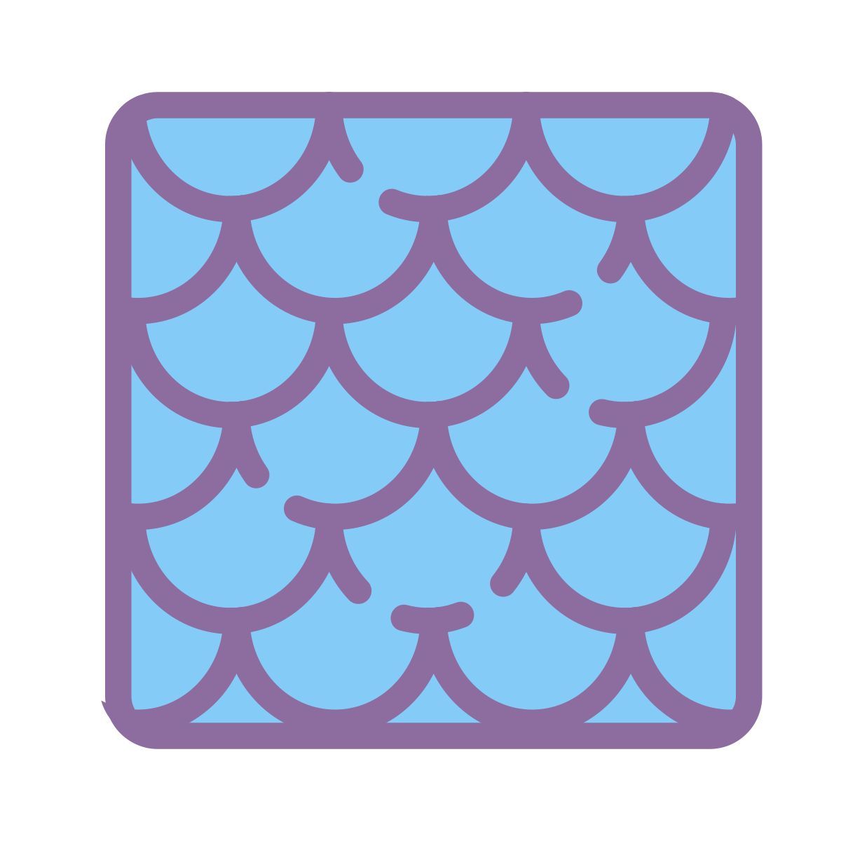 cute color style patrón de escamas de pescado icon